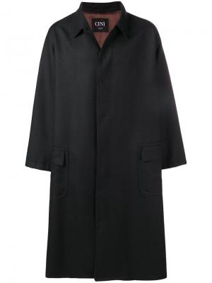 Однобортное пальто свободного кроя Cini. Цвет: черный
