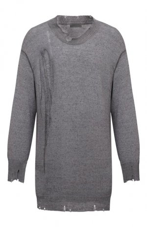 Хлопковый свитер Yohji Yamamoto. Цвет: серый