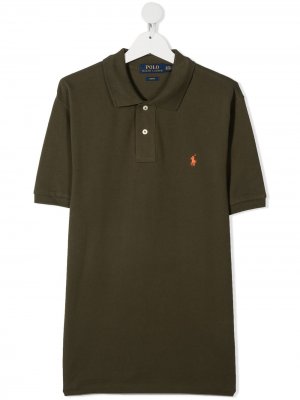 Рубашка поло с вышитым логотипом Ralph Lauren Kids. Цвет: зеленый
