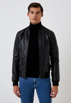 Куртка кожаная Urban Fashion for Men. Цвет: черный