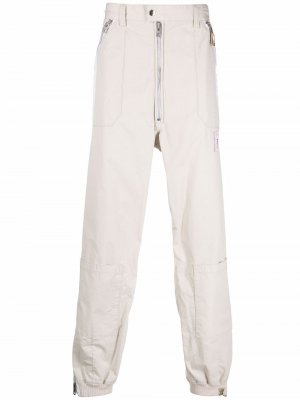 Side stripe-detail straight-leg trousers Maison Mihara Yasuhiro. Цвет: белый