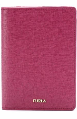 Кожаная обложка для паспорта с логотипом бренда Furla. Цвет: бордовый