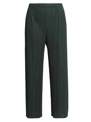 Укороченные брюки со складками до щиколотки , темно-зеленый Pleats Please Issey Miyake