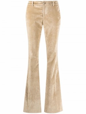 Расклешенные бархатные брюки Pt01. Цвет: бежевый