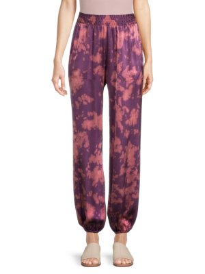 Шелковые брюки с принтом тай-дай Florence Nsf, цвет Purple Multi NSF