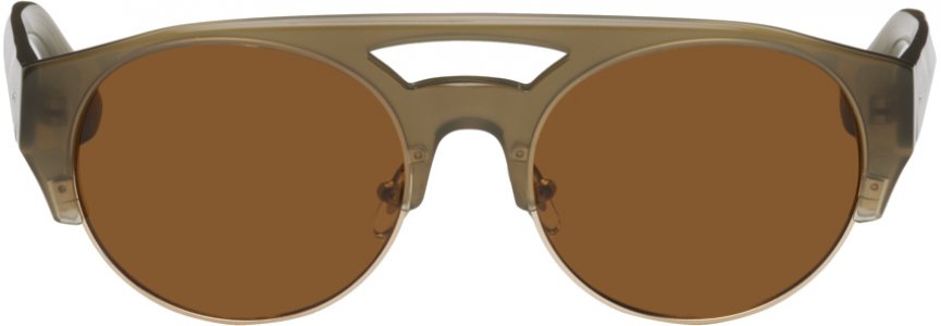 Серо-коричневые солнцезащитные очки Linda Farrow Edition 152 C2 Dries Van Noten