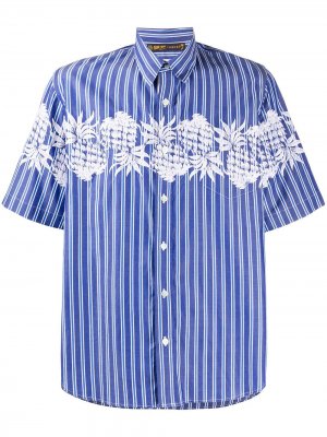 Рубашка с короткими рукавами и вышивкой Sacai. Цвет: синий