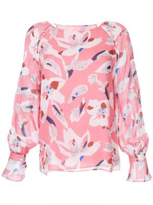 Блузка с цветочным принтом Tanya Taylor. Цвет: розовый и фиолетовый