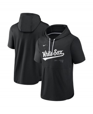 Мужской черный пуловер с капюшоном Chicago White Sox Springer короткими рукавами и Nike