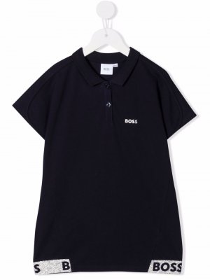 Рубашка поло с логотипом BOSS Kidswear. Цвет: синий