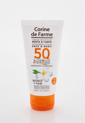 Крем солнцезащитный Corine de Farme для лица и тела с Монои Таити SPF50, 50 мл. Цвет: прозрачный