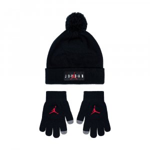 Шапка и перчатки Jan Hbr Pom Beanie Set Jordan. Цвет: черный