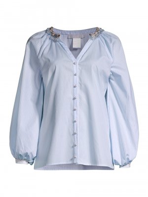 Полосатая блузка с украшением Aix , синий Anne Fontaine