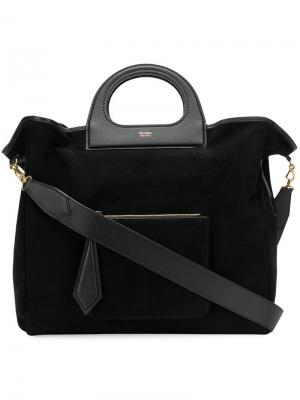 Объемная двухсторонняя сумка-шоппер Max Mara. Цвет: черный