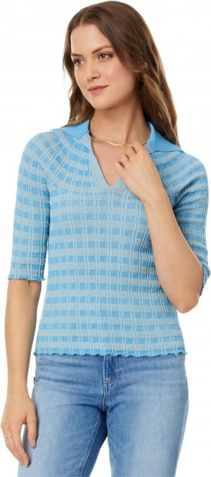 Полосатый свитер-поло , цвет Aqua/Beige Rosetta Getty