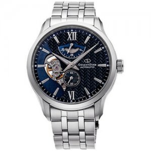 Наручные часы Contemporary, синий, черный ORIENT. Цвет: серебристый