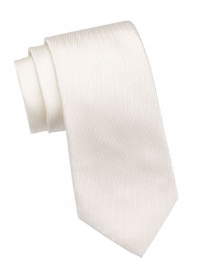 Формальный шелковый галстук , белый Isaia