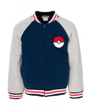 Университетская куртка-бомбер из френч-терри на молнии для мальчика от маленького до большого ребенка Pokemon, синий Pokémon