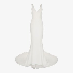 Тканое свадебное платье Billie с V-образным вырезом , бежевый Whistles