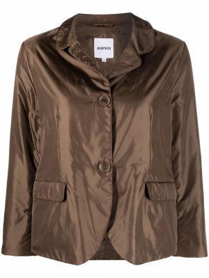 Легкая однобортная куртка Aspesi. Цвет: коричневый