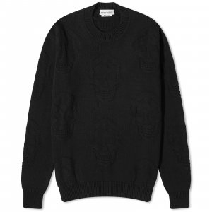 Джемпер Alexander Mcqueen Intarsia Skull Crew Neck, черный