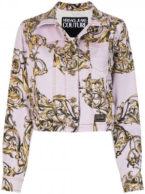 Джинсовая куртка с принтом Regalia Baroque Versace Jeans Couture. Цвет: фиолетовый