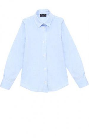 Хлопковая рубашка прямого кроя Dal Lago. Цвет: синий
