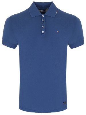 Хлопковая футболка-поло Roberto P. Цвет: синий