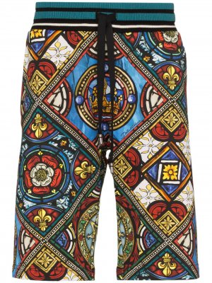 Спортивные шорты с принтом Kings Age Dolce & Gabbana. Цвет: черный