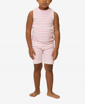 Одинаковый семейный пижамный комплект из 2 предметов в полоску с лепестками для маленьких мальчиков и девочек Pajamas for Peace, Peace