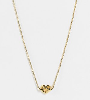 Позолоченное ожерелье с маленькой подвеской-узлом камнями Loves Me Knot-Золотистый Kate Spade
