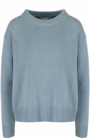 Кашемировый пуловер свободного кроя с круглым вырезом Vince. Цвет: голубой