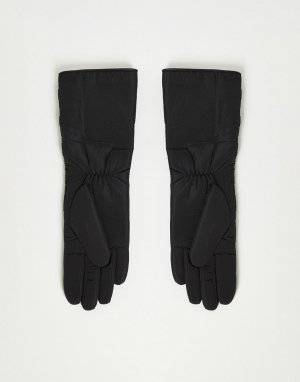 Длинные стеганые перчатки черного цвета -Черный цвет ASOS DESIGN