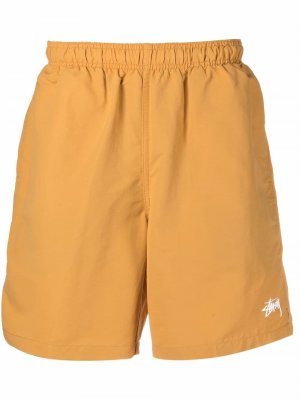 Плавки-шорты с логотипом Stussy. Цвет: оранжевый