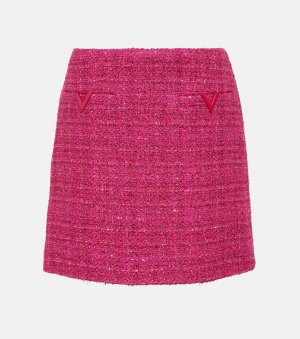 Твидовая мини-юбка , розовый Valentino