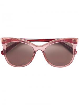 Солнцезащитные очки с декором в виде цепочки Stella Mccartney Eyewear. Цвет: розовый