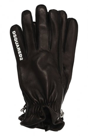 Кожаные перчатки Dsquared2. Цвет: чёрный