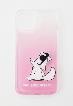 Чехол для iPhone Karl Lagerfeld 13 mini, PC/TPU Choupette Fun Gradient Pink. Цвет: розовый