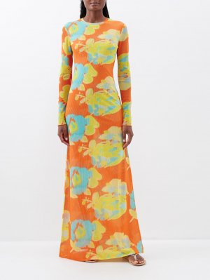 Платье макси scarlett с цветочным принтом , оранжевый Eywasouls Malibu