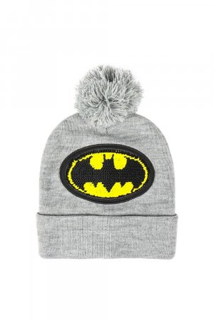 Зимняя шапка с логотипом , серый Batman