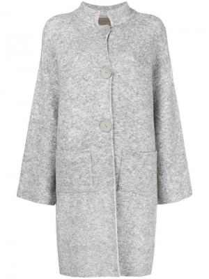 Однобортное пальто D.Exterior. Цвет: серый
