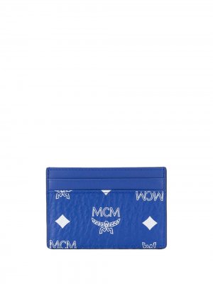 Картхолдер с логотипом MCM. Цвет: синий