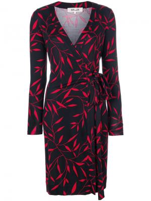 Платье с запахом и растительным принтом Dvf Diane Von Furstenberg. Цвет: чёрный