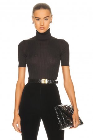 Свитер Short Sleeve Turtleneck, нуар Saint Laurent