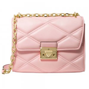 Стеганая сумка через плечо Michael Kors Serena Small Faux Leather, розовый