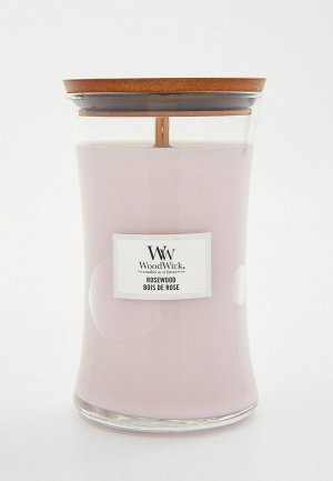 Свеча ароматическая Woodwick большая Розовое дерево, 610гр.. Цвет: розовый