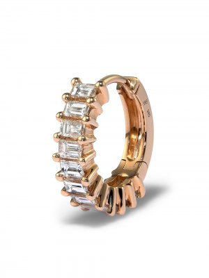 Серьга-кольцо из розового золота с бриллиантами Jacquie Aiche. Цвет: золотистый