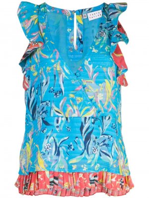 Блузка с цветочным принтом Tanya Taylor. Цвет: синий