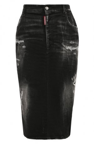 Джинсовая юбка Dsquared2. Цвет: чёрный