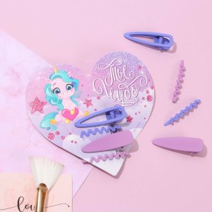 Открытка-валентинка с заколками для волос Art beauty. Цвет: сиреневый